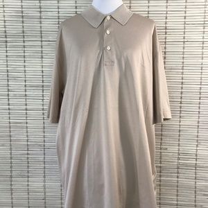 Brooks Brothers L Cotton Knit Club Polo Tan Golf Resort Casual Country Club